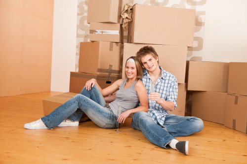 Removal team handling a house move in Finsbury Park