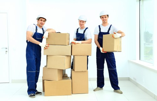 Packed boxes and furniture ready for local removals in Finsbury Park