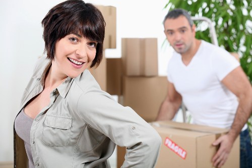 Packed moving boxes and furniture ready for removals in Finsbury Park