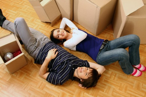 Moving van loaded for a residential relocation in North London